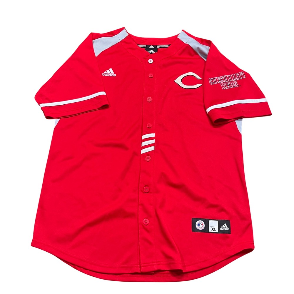 Adidas Cincinnati Reds MLB Baseball Jersey‎ Mens XL Red Button Front Sportswear